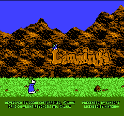 Lemmings title screen for NES